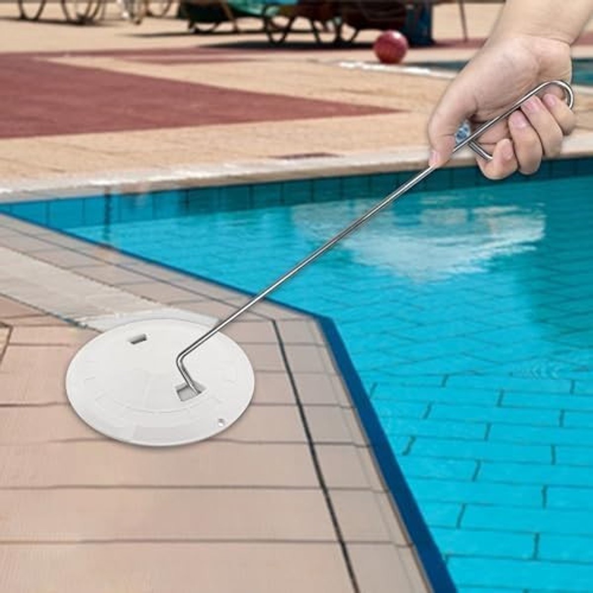 Verlengde Skimmer Haak voor Zwembaden, RVS Schoonmaakgereedschap voor het Verwijderen van Vuil en Bladeren (2 Stuks)