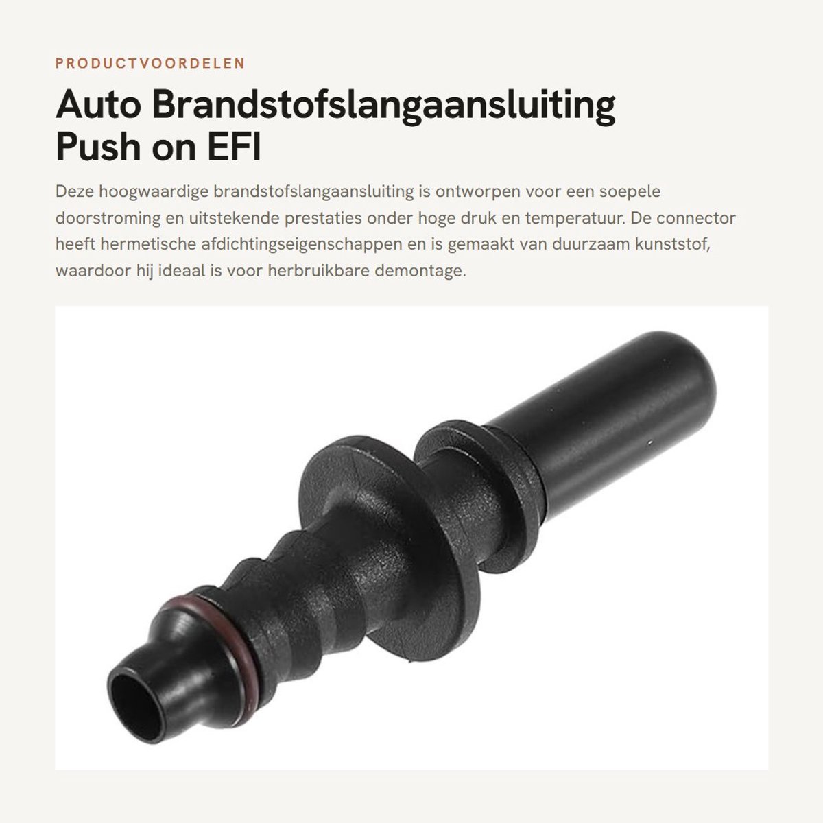 Dailygoods- Brandstofslangaansluiting 7,89 mm - Adapter voor snelle scheiding - Kunststof - Hoge druk/temperatuur - Hermetische afdichting - Zwart - Brandstofadapter
