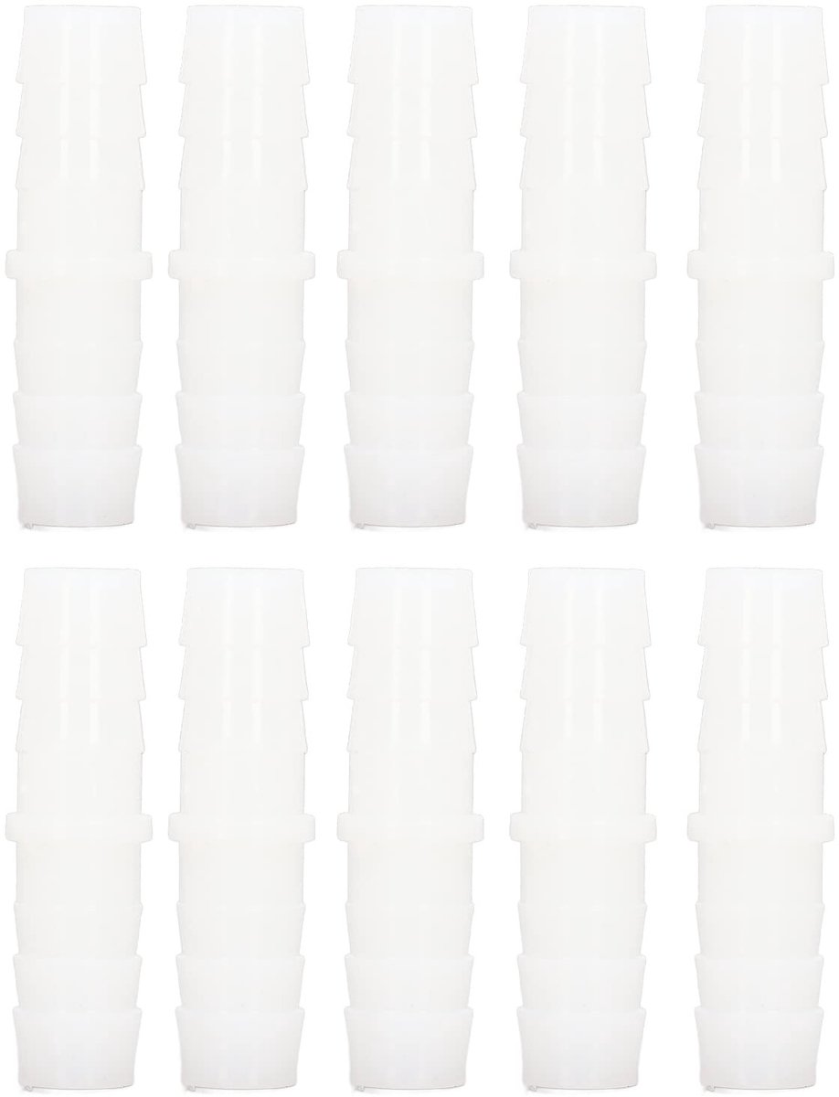 Dailygoods- Slangaansluitingen Geurvrij - Rechte Mondstukken - 14-14 mm - 10 Stuks - Kunststof Connectoren - Robuust en Betrouwbaar - Slangconnector