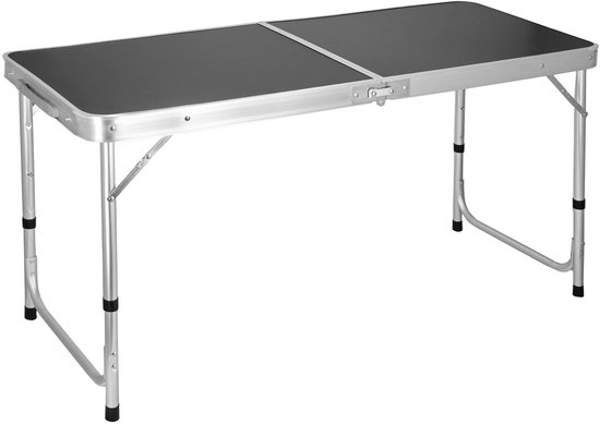 Springos Campingtafel - Vouwtafel - Inklapbaar - Verstelbaar - Inclusief Stoelen - 120x47x55 - Zilver van Springos — afbeelding 3