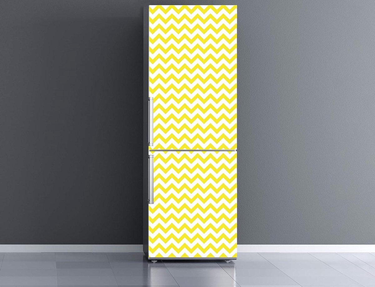 Koelkaststicker Zigzag - Koelkastdecoratie Sticker - Keuken Opfrissen - Afneembaar Speciaa