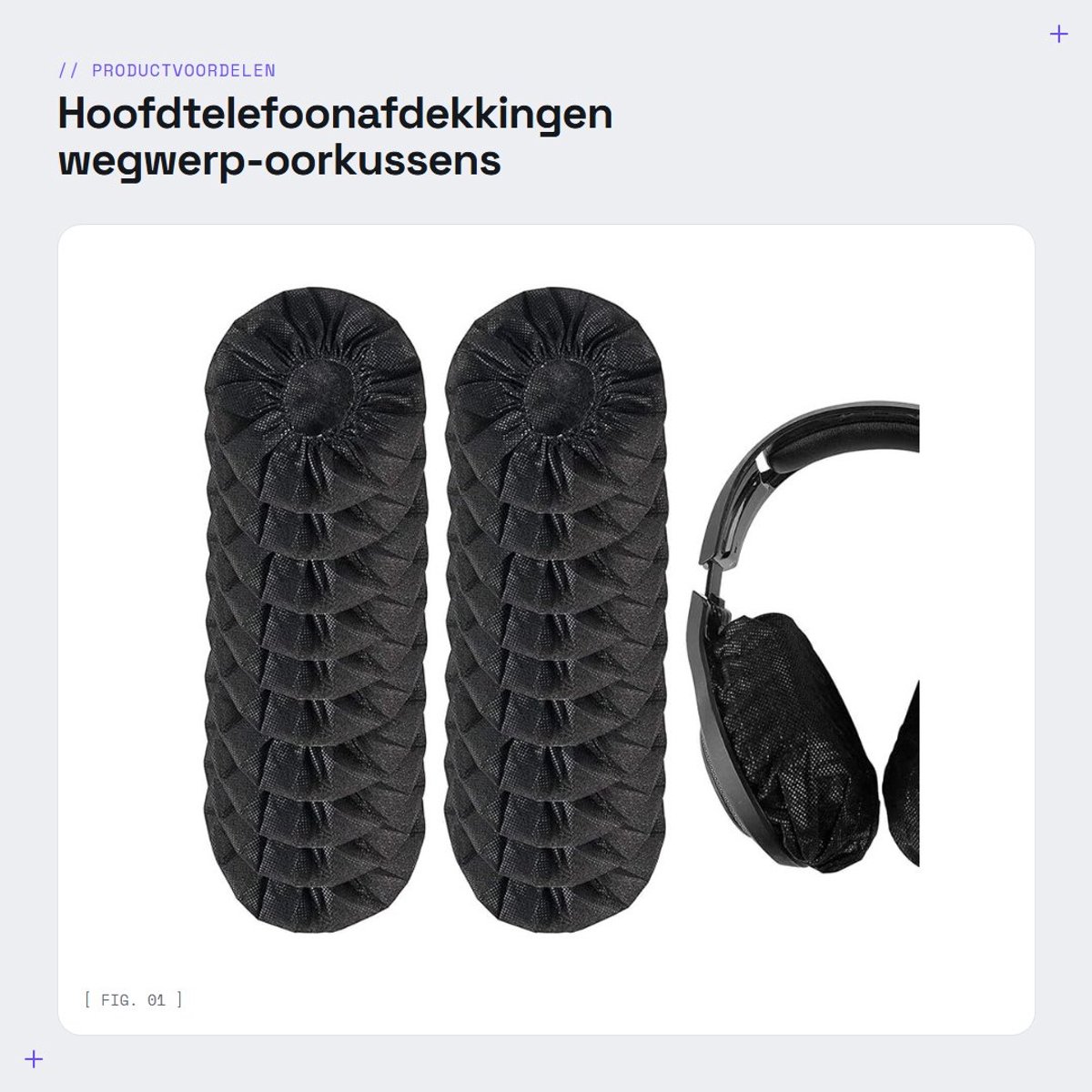 Dailygoods - Hoofdtelefoonafdekkingen - wegwerp-oorkussens - 100 stuks - zwart - rekbare oorkussens - ideaal voor hoofdtelefoons - geschikt voor oorko...