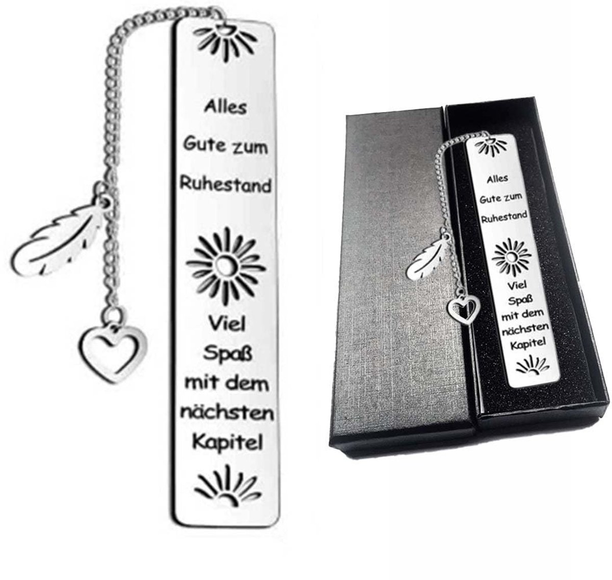 Dailygoods- Bladwijzer Roestvrij Staal - Gepersonaliseerd Afscheidscadeau - Elegant Geschenk - Pensioen Cadeau - Verpakt in Geschenkdoos - Uniek Ontwerp - Boekenlegger