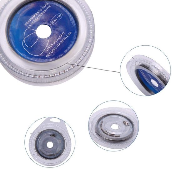 Dailygoods- Visdraad Roestvrij staal - Gevlochten Leider - Plastic Bedekking - 7 Strengen - Zeer Sterk - Ideaal voor Grote Mond Vissen - Vislijn van Dailygoods — afbeelding 2