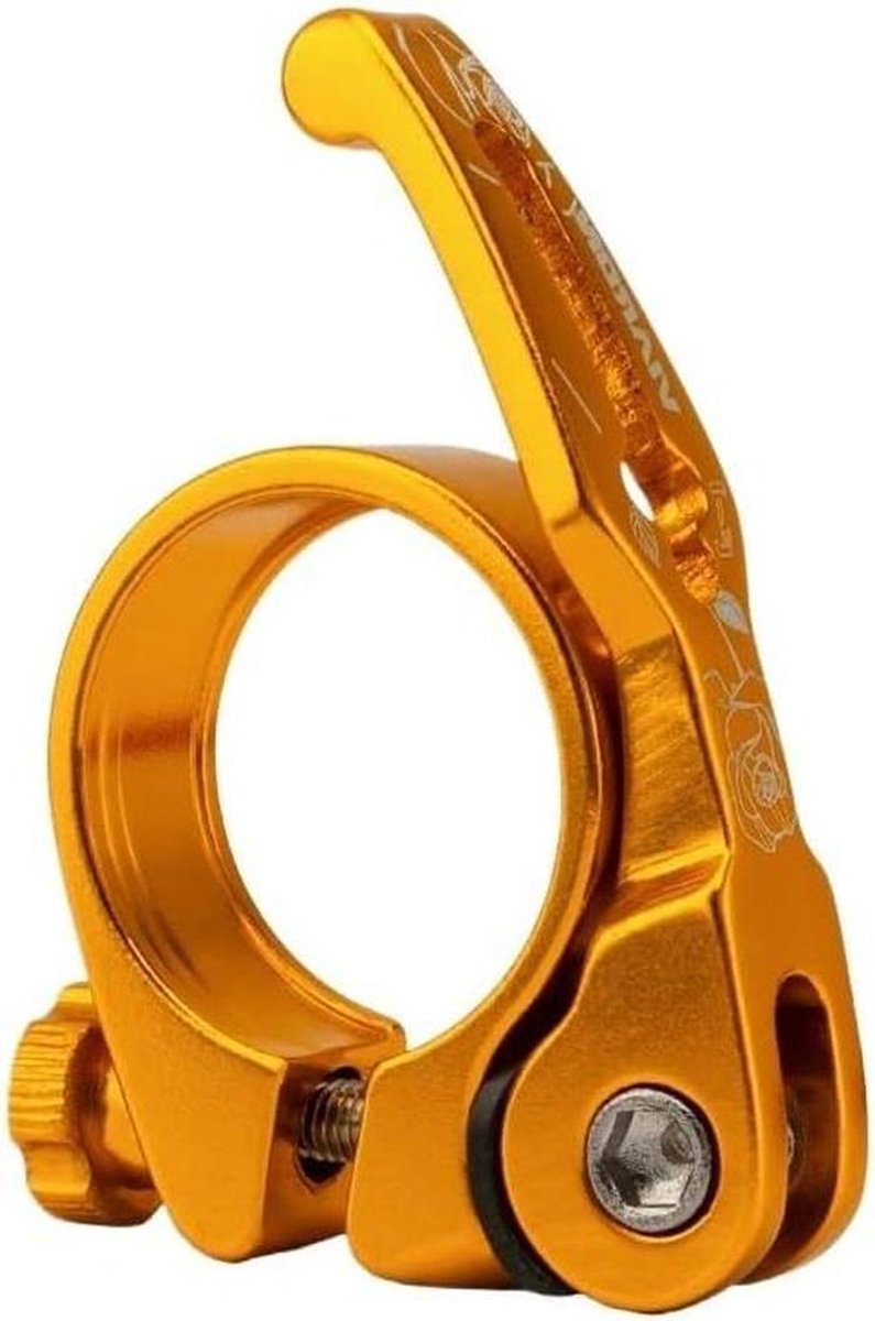 Fietszadelpen Klem - Zadelklem Quick Release - Veilig Fietsen - Lichtgewicht Aluminium - 31.8 mm 34.9 mm - Goud