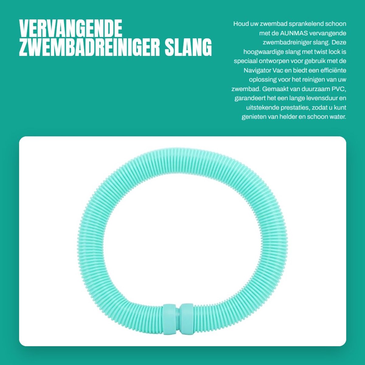 Dailygoods- Zwembadslang Premium Kwaliteit - Vervangingsslang - Compatibel met Navigator Vac - Eenvoudige Installatie - Efficiënte Reiniging - Duurzaam PVC Materiaal