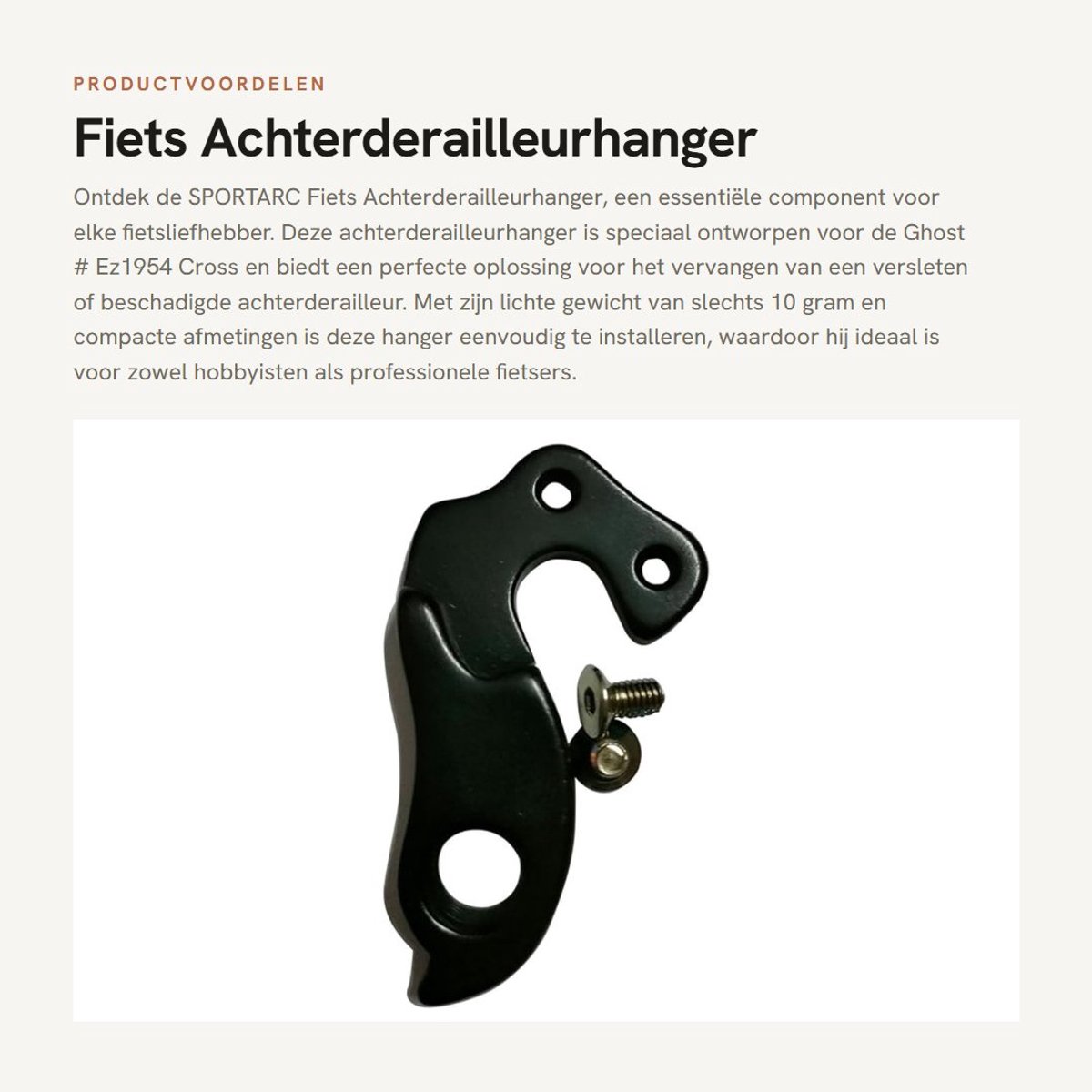 Dailygoods- Achterderailleurhanger met schroef - Geschikt voor Ghost # Ez1954 - Versnellingsbak - Achterhaak - Hoogwaardige kwaliteit - Derailleurhanger