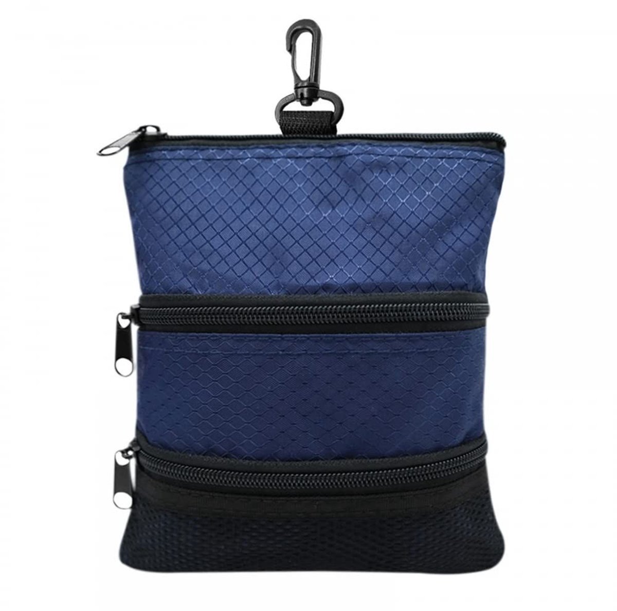 Dailygoods- Golftas Draagbaar - Golfbal Organizer - 3-Laagse Ritssluiting - Hoogwaardig Oxford-Materiaal - Praktisch en Compact - Handig Haakontwerp - Golfaccessoire