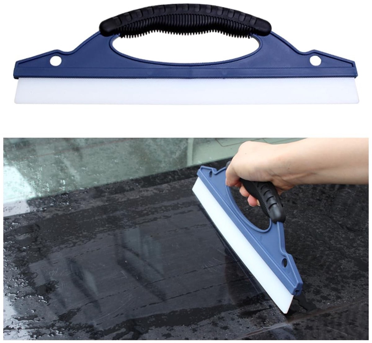 Dailygoods- Rakel Waterblad - Siliconen Ruitenreiniger - Auto Reinigingsaccessoire - D-vormige Glasschraper - Universeel Gebruik - 300 mm Afmeting