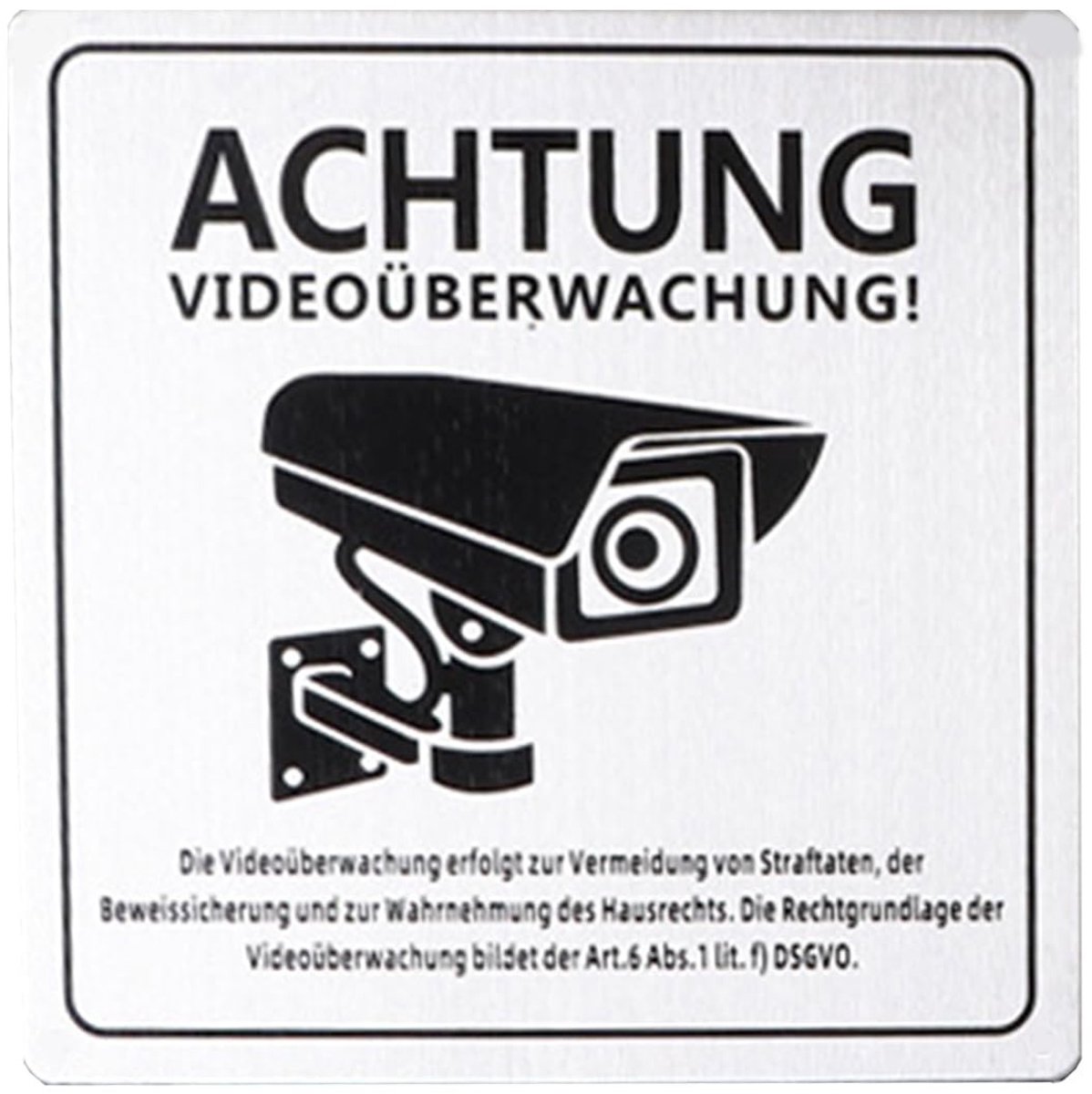 Dailygoods- Videobewaking Bord 12 x 15 cm - Schild Camerabewaking - Privé Grondborden - Waterdicht - UV-Coating - Efficiënte Waarschuwing - Waarschuwingsbord
