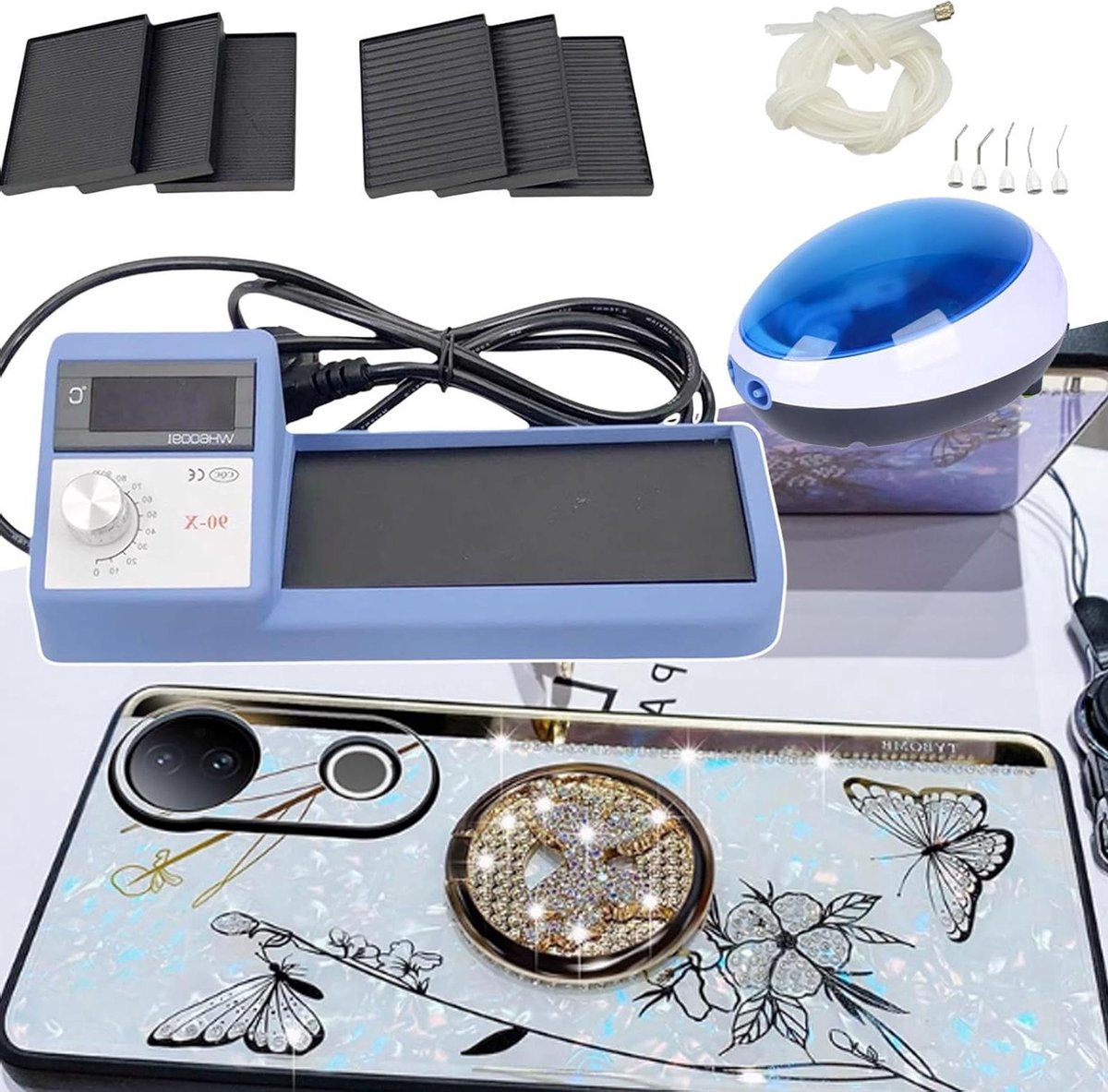 Sieraden Solderen Kit - Wax Lamp Dispenser - Precisie Sieraden Maken - Temperatuur Display - 70W Vermogen - Zwart