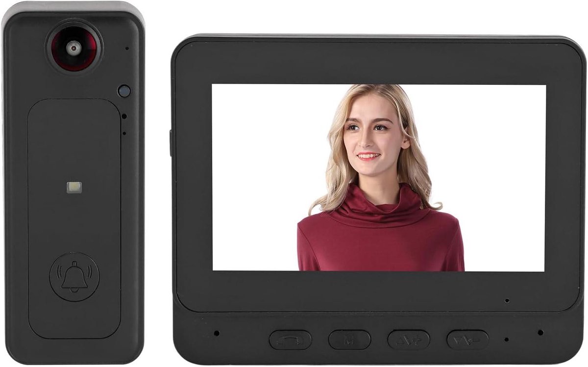 Video Intercom Systeem - Slimme Deurbel - Veiligheid Thuis - Tweerichtingscommunicatie - 4.3 Inch Scherm - Zwart