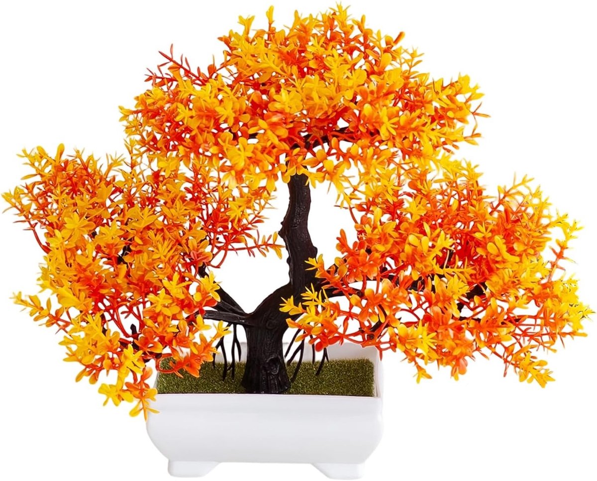 Realistische Kunst Bonsai Boom in Sunset Kleur voor Raamdecoratie, Tuin en Kantoor inricht