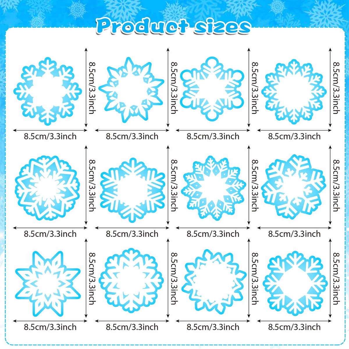 Dailygoods- Plaknotities 480 Vellen - Mini Plaknotities 3x3 Inch - Kerst Sneeuwvlok - Zelfklevende Notities - Draagbaar Formaat - Verschillende Patronen - Sticky Notes