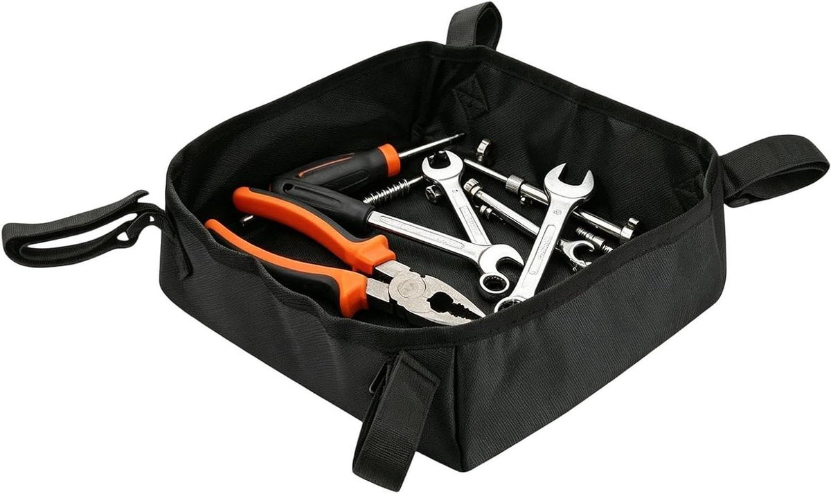 Ladder Gereedschapshouder - Trapladder Caddy - Gereedschap Organiseren - Snel Bevestigbaar - 26 x 17 x 5 cm - Zwart
