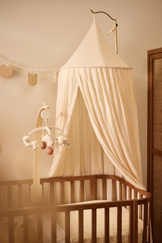 Jollein Baldachin Betthimmel 245cm Stripe - Oatmeal/Hazel — afbeelding 4