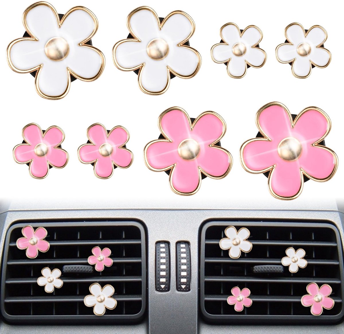 Dailygoods- Auto Diffuser 8 Stuks - Luchtverfrisser Auto - Geurclip - Ventilatieclips - Aromatherapie Tabletten - Lichtgewicht en Compact