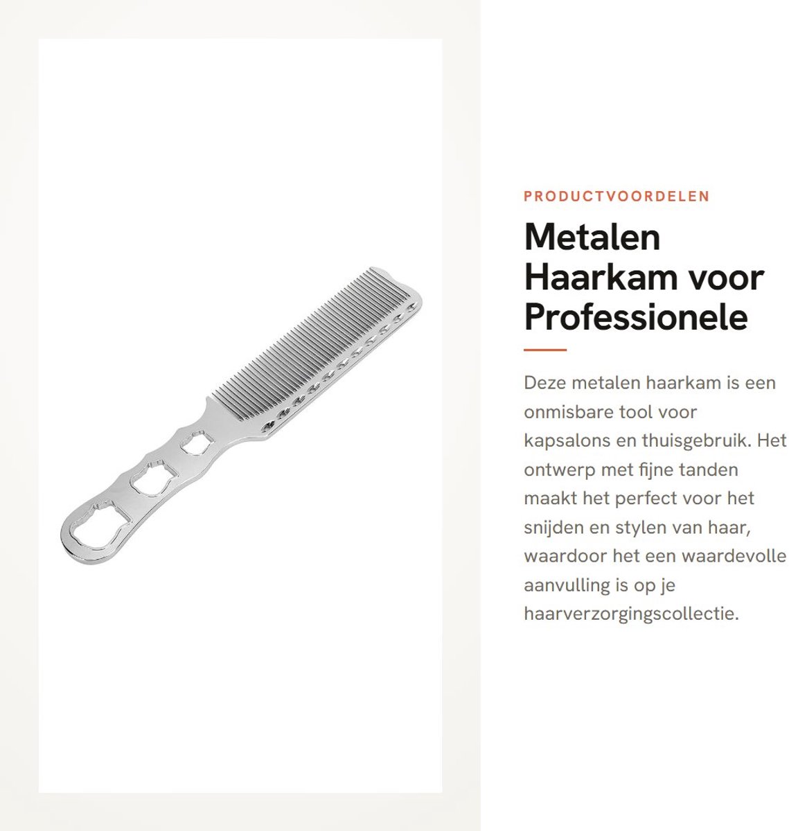 Dailygoods- Haarkam Professionele Stylisten - Fijne Tanden - Aluminium - Kappers Kam - Haarverzorging - Ideaal voor Snijden en Stylen - Kapperskam