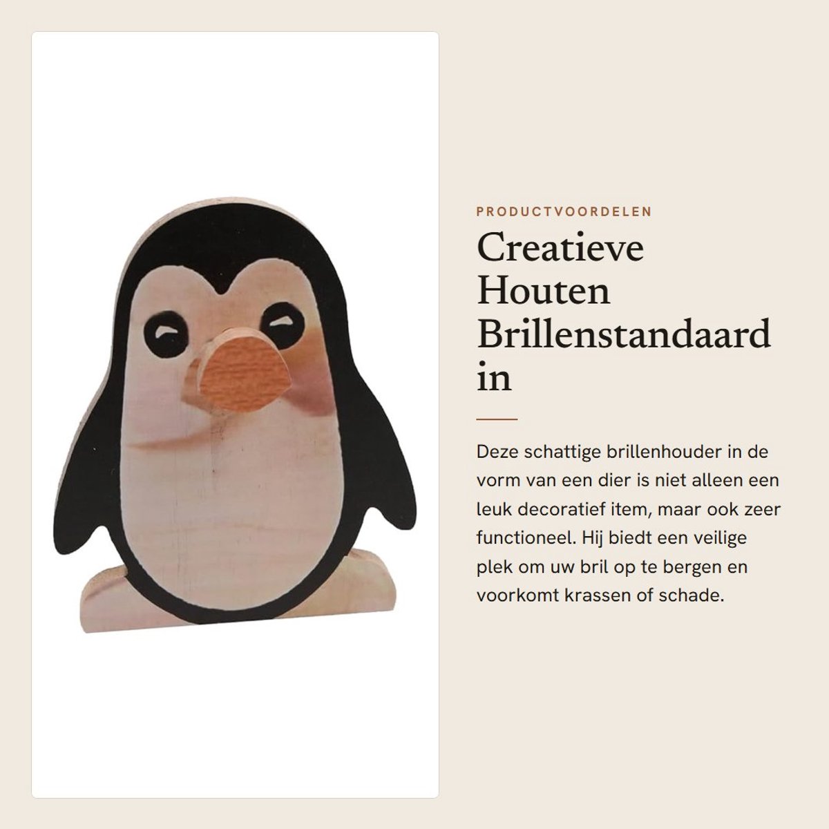 Dailygoods- Brillenhouder Creatieve Dieren Vorm - Houten Brillenstandaard - Brillenrek - Bureau Decoratie - Multifunctioneel Accessoire - Voorkomt Krassen