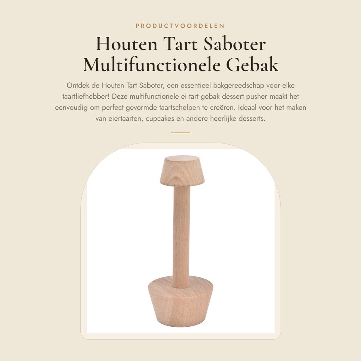 Dailygoods- Tart Sabot - Houten Taartstamper - Duurzaam Gereedschap - Multifunctionele Bakvorm - Eiertaartvorm - Gemakkelijk Schoon te Maken - Taartvorm