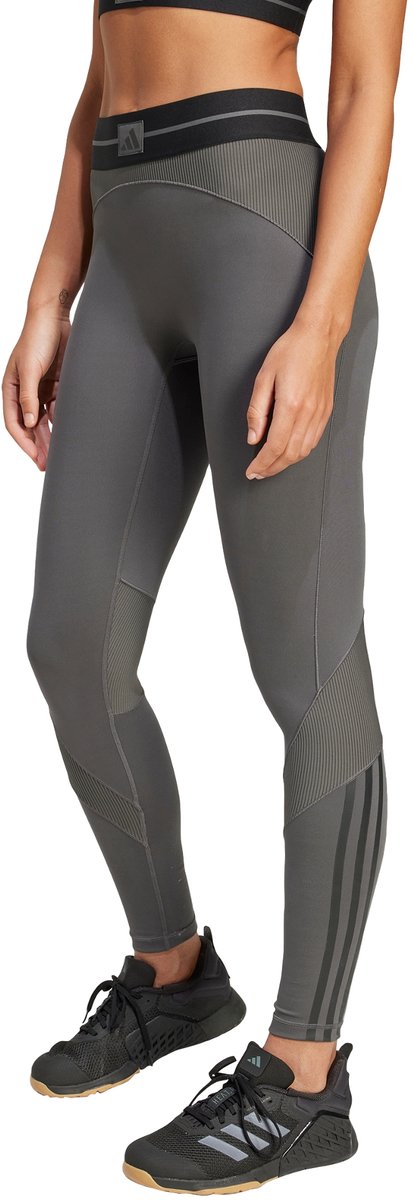 Adidas Performance Hyperglam Rib 1/1 Legging Dames Grijs