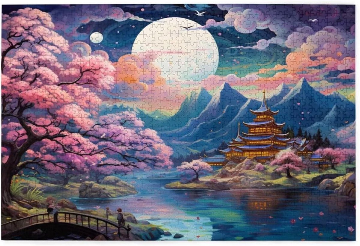 Legpuzzel - Japans Puzzel - Familie Ontspanning - Kersenbloesem Thema - 1500 Stukjes - Gekleurd