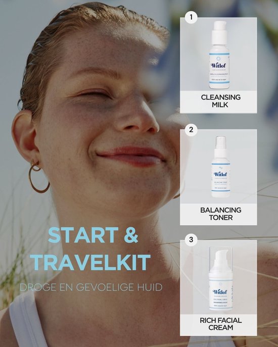 Witlof reinigingsmelk, toner en gezichtscrème, 100% natuurlijk.