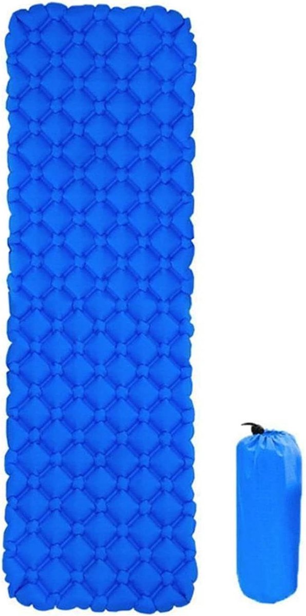 Opblaasbaar slaapmatras - Luchtbed Slaapmat - Outdoor Kamperen - Waterdicht en Warm - Extra Dik - Blauw