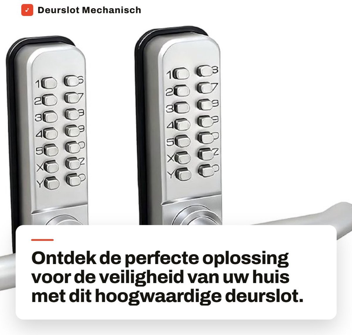 Dailygoods - Deurslot - Mechanisch combinatieslot - Dubbelzijdig handvat - Smeedijzeren hek - Veiligheidsslot - Geschikt voor huisdeur - Zink