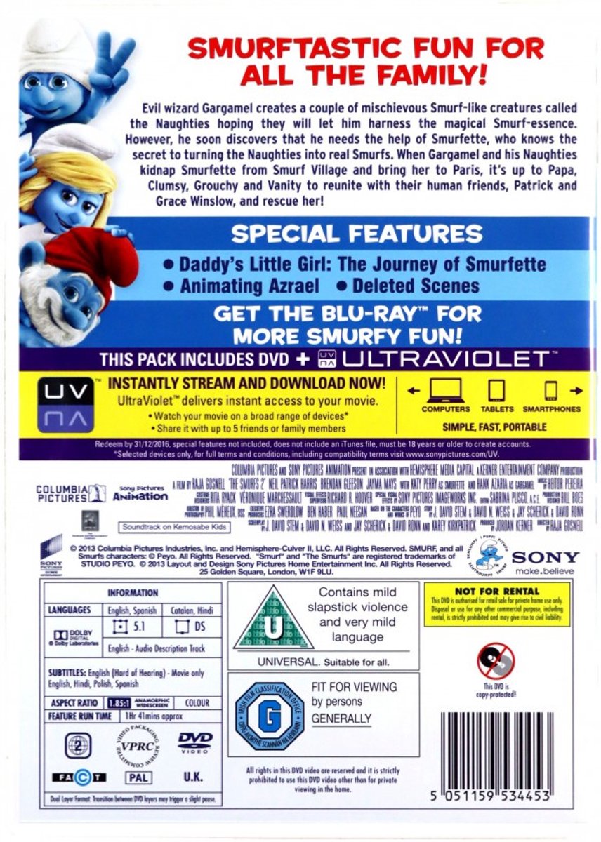 The Smurfs 2 - Movie — cadeau in Games, Films & Muziek - foto 3