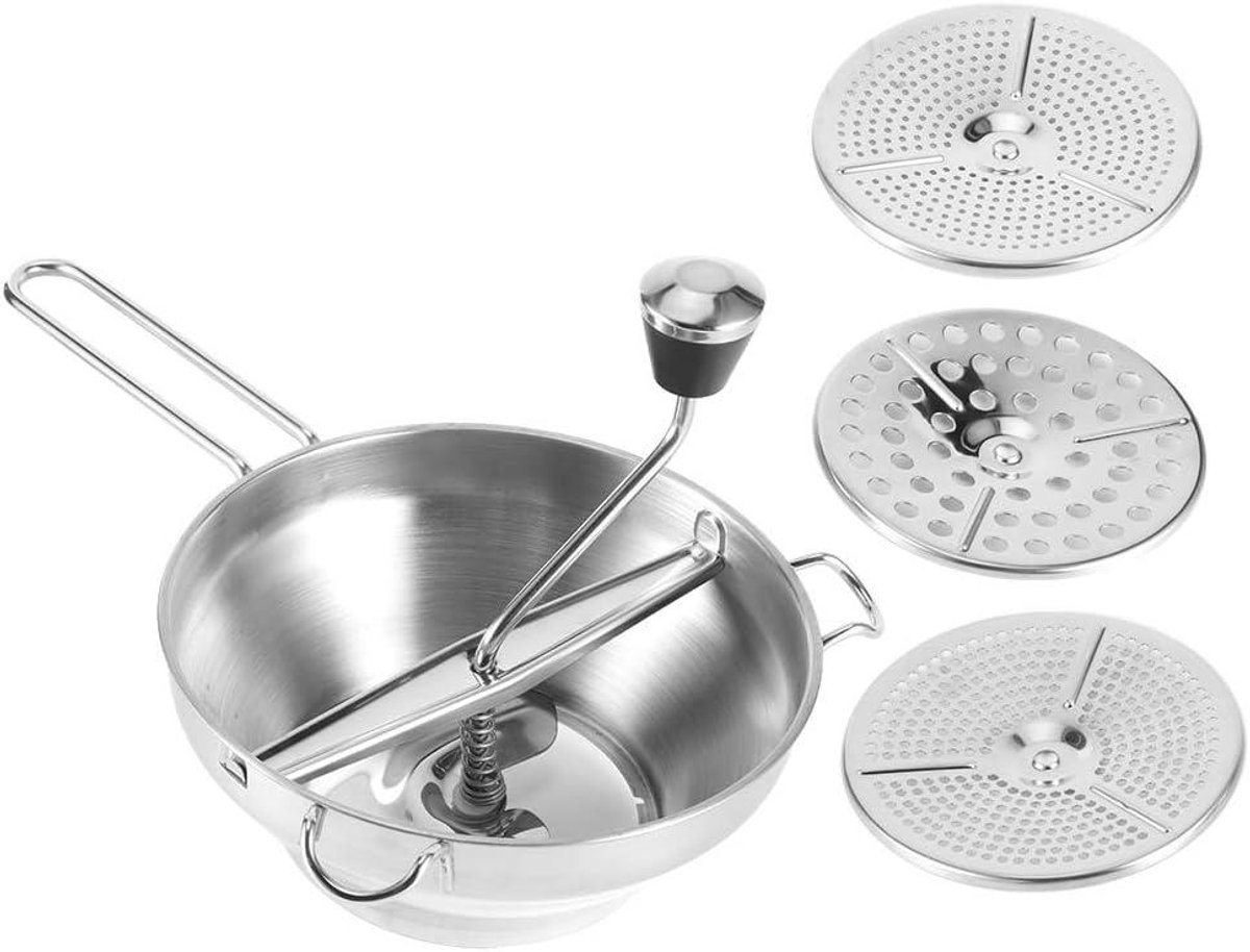 Handmatige Voedselhakker - Keukenmixer Groente - Snel Ingrediënten Maken - 3 Verwisselbare Schijven - 32 x 23 x 9 cm