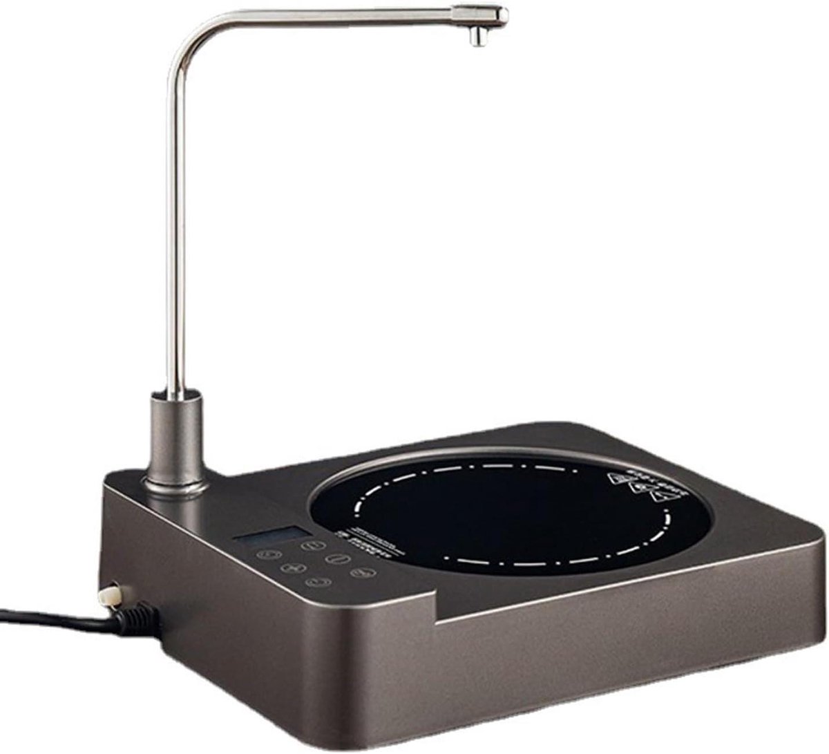 Elektrische Theemaker Mini Fornuis Waterkoker Thee Zetten Automatische Pomp 24.7 x 19.8 cm Donker Houtnerf
