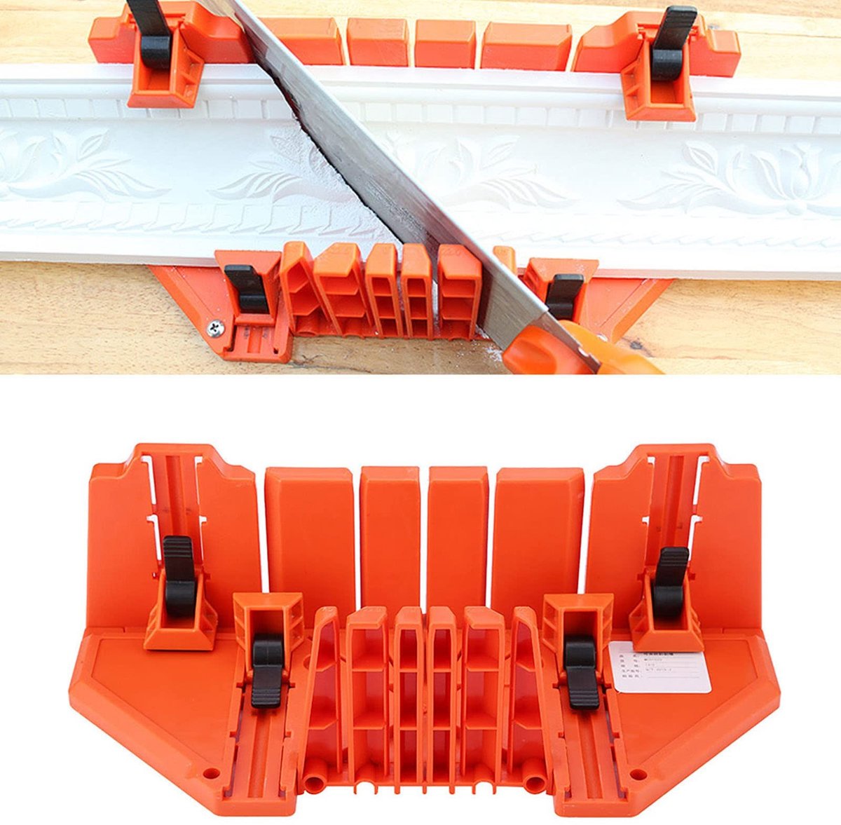 Dailygoods- Verstekbak kunststof - Verstelbare schuifregelaars - Hoek 22,5°/45°/90° - Hoogwaardige ABS-technologie - Afmetingen 35,5 x 11 x 15 cm - Geschikt voor timmerwerk - Zaagmal