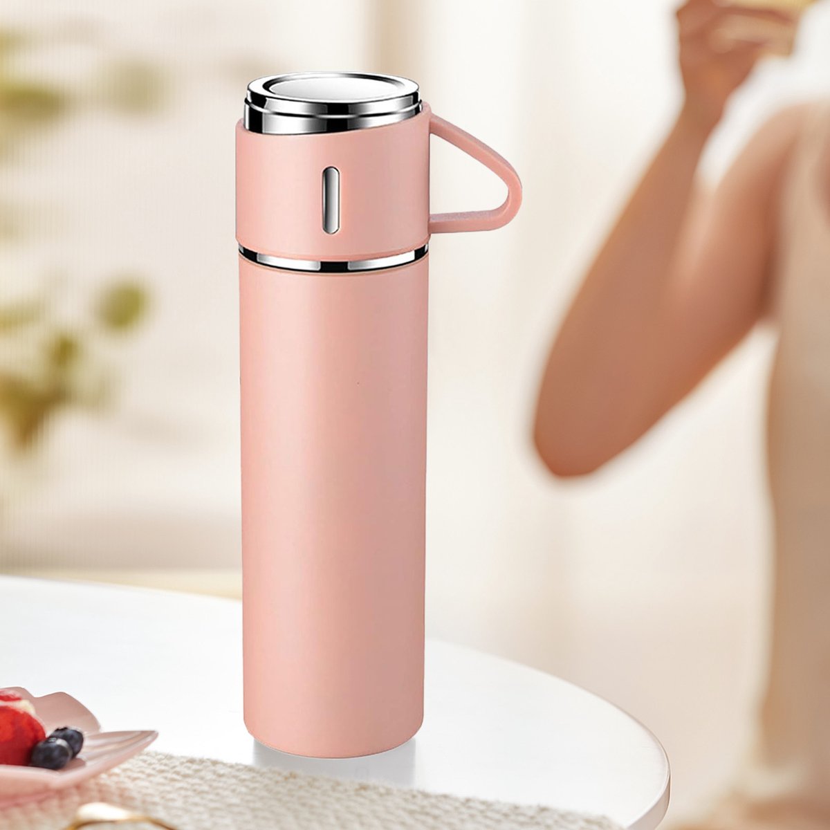 REDOM RVS Thermosfles 500 ml - Roze thumbnail 6