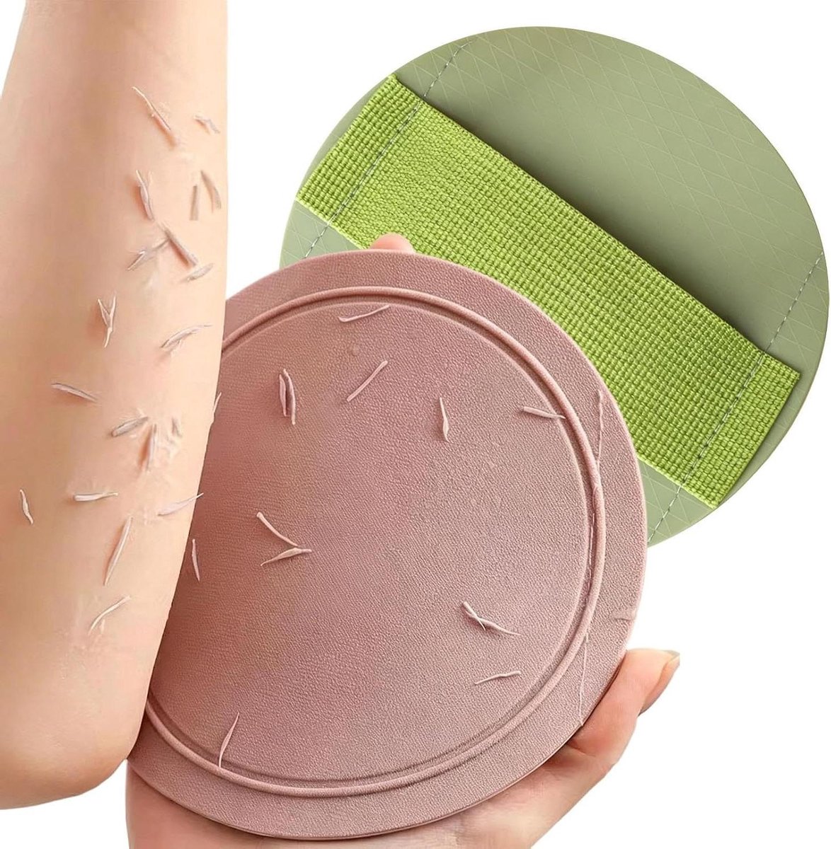 Siliconen Scrub Borstel - Lichaamsreiniger Doucheborstel - Huid Reinigen - Zachte Verwijdering Dode Huidcellen - 13.5 cm - Roze en Groen