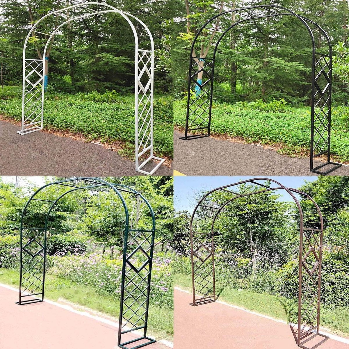 Metalen Tuinboog - Rozenboog Prieel - Tuin Decoratie - Verstevigd Ijzer - 106 inch hoog - Brons