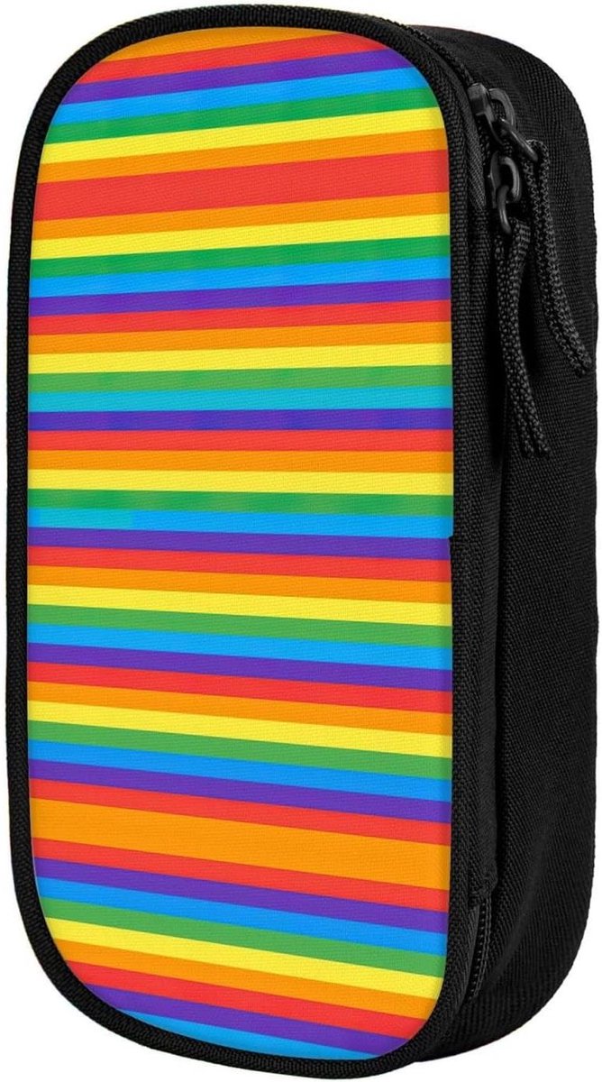 Ruime Pennen Etui - Grote Organizer - School Benodigdheden - Drie Vakken - 20x10x5 cm - Zwart