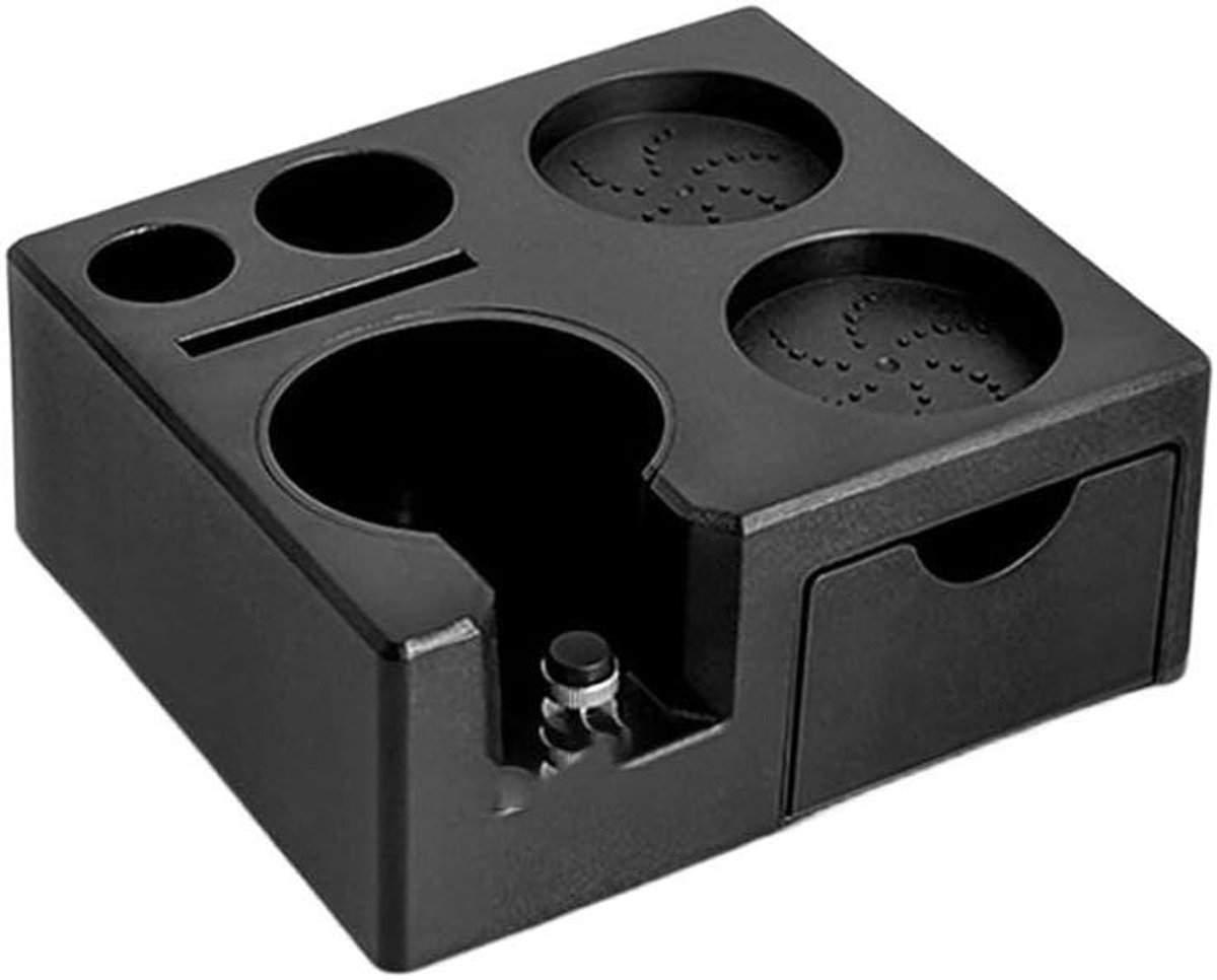 Tamper Station - Koffie Accessoires - Koffie Bereiding - Met Afvalbak - 58mm Compatibel - Zwart