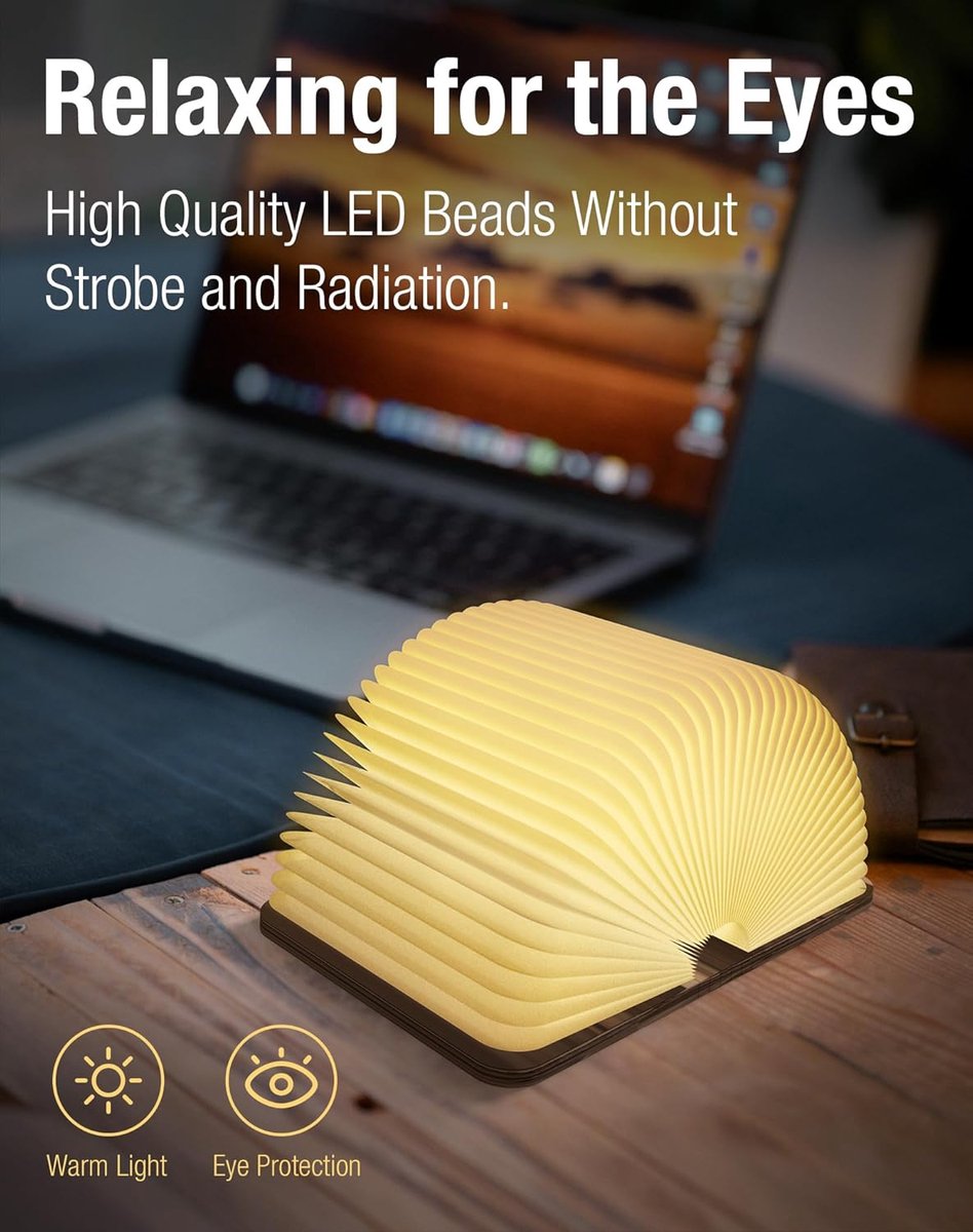 12 Cm Boeklamp Hout - Opvouwbare Boekenlamp thumbnail 6