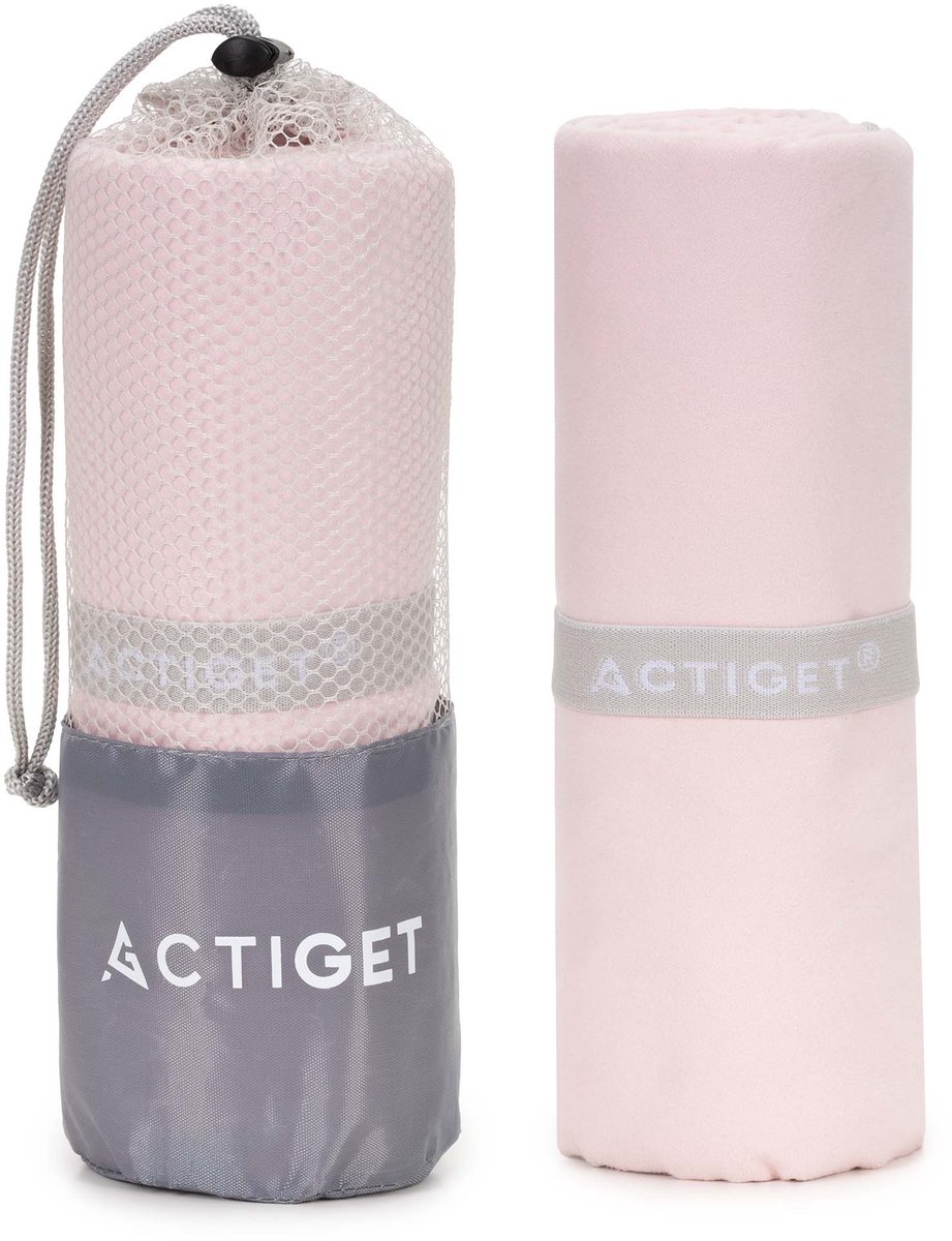 Actiget® Strandlaken | Badlaken | Sneldrogend | Strandhanddoek | Microvezel | 180 x 100 cm | Roze