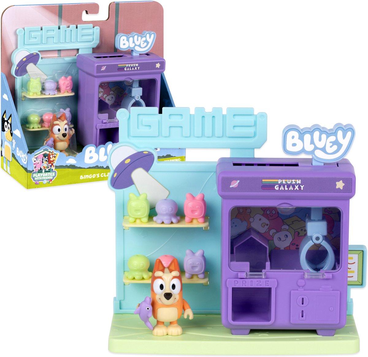 MOOSE Bluey - bingo's grijpmachine mini speelset - incl. bingo speelfiguur
