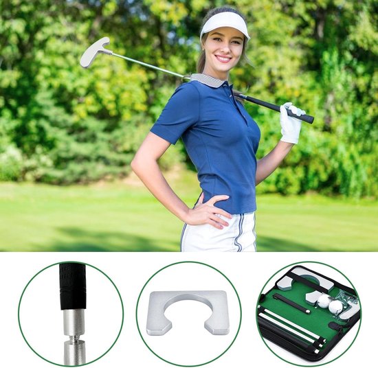 Complete Golf Putterset voor Thuis en Kantoor - Inclusief Putting Cup, Oefenrackets en Ballen voor Effectieve Golftraining — afbeelding 4