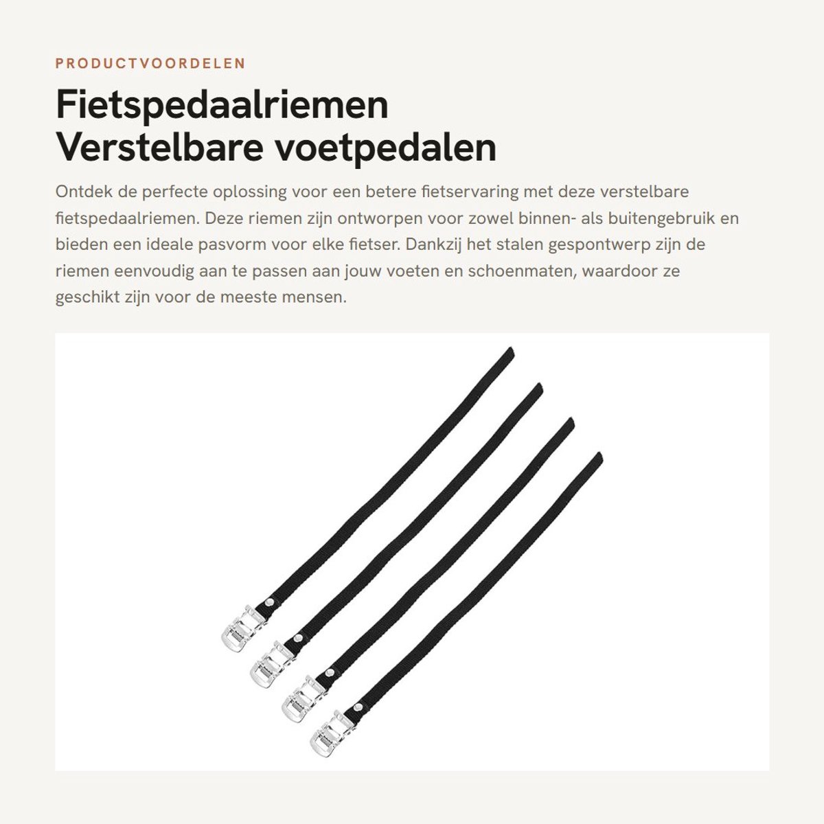 Dailygoods- Fietspedaalriemen Verstelbaar - Fietsendragerriemen - Voetpedalen - Nylon - Geschikt voor Fixed Gear en Mountainbike - 50-52 cm - Fietspedaal