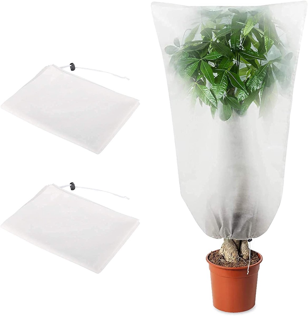 Dailygoods- Plantenhoes 100x150 cm - Vorstbescherming - Anti-vries - Herbruikbare Hoes - Ademend Materiaal - Trekkoord