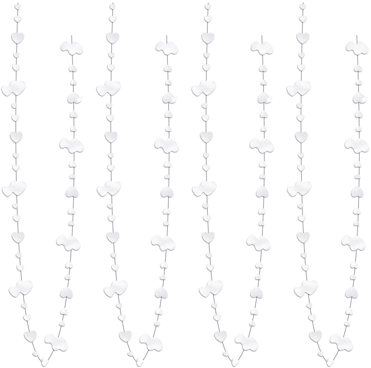 Dailygoods- Bruiloftsdecoratie 7 Stuks - Hartvormige Ophangingen - Decoratieve Slingers - Pailletten - Lichtgewicht Papier - 12 cm Groot - Feestdecoratie