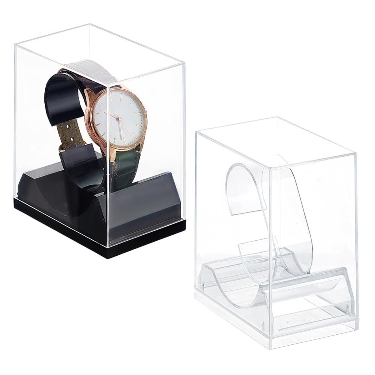 Dailygoods- Horlogehouder Hoogwaardig Acryl - Horloge Houder Draaiend - Horloge Organizer - Horloge Displayrek - Horlogekussen - 2 Maten Beschikbaar - Horloge Display