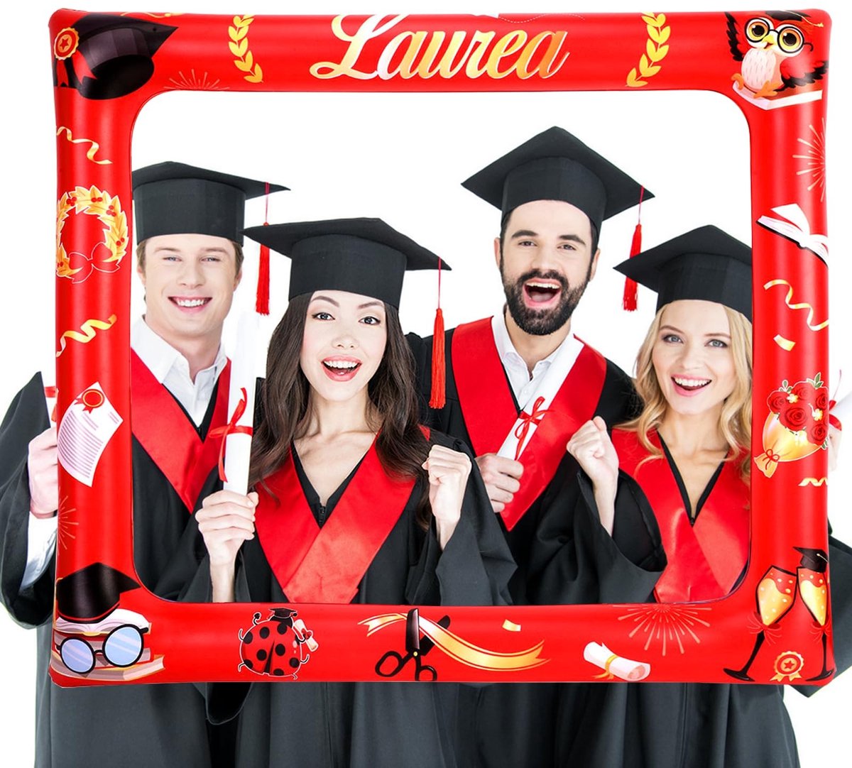 Dailygoods- Fotolijst Opblaasbaar 75x65 cm - Fotolijst voor Selfie - Foto-booth - Afstudeerfeest - PVC - Rood - Selfieframe