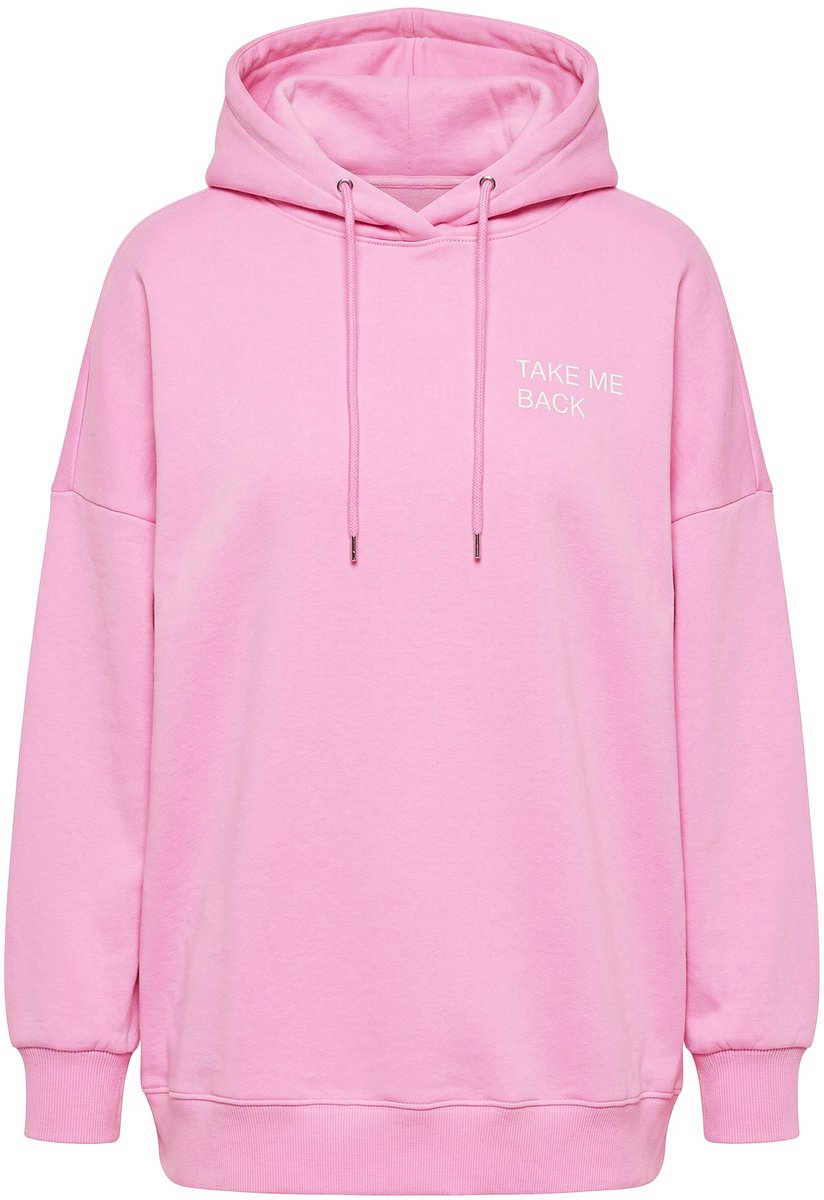 Studio Untold - Dames - Hoodie oversized model statement capuchon - Lichtroze - Maat 58+