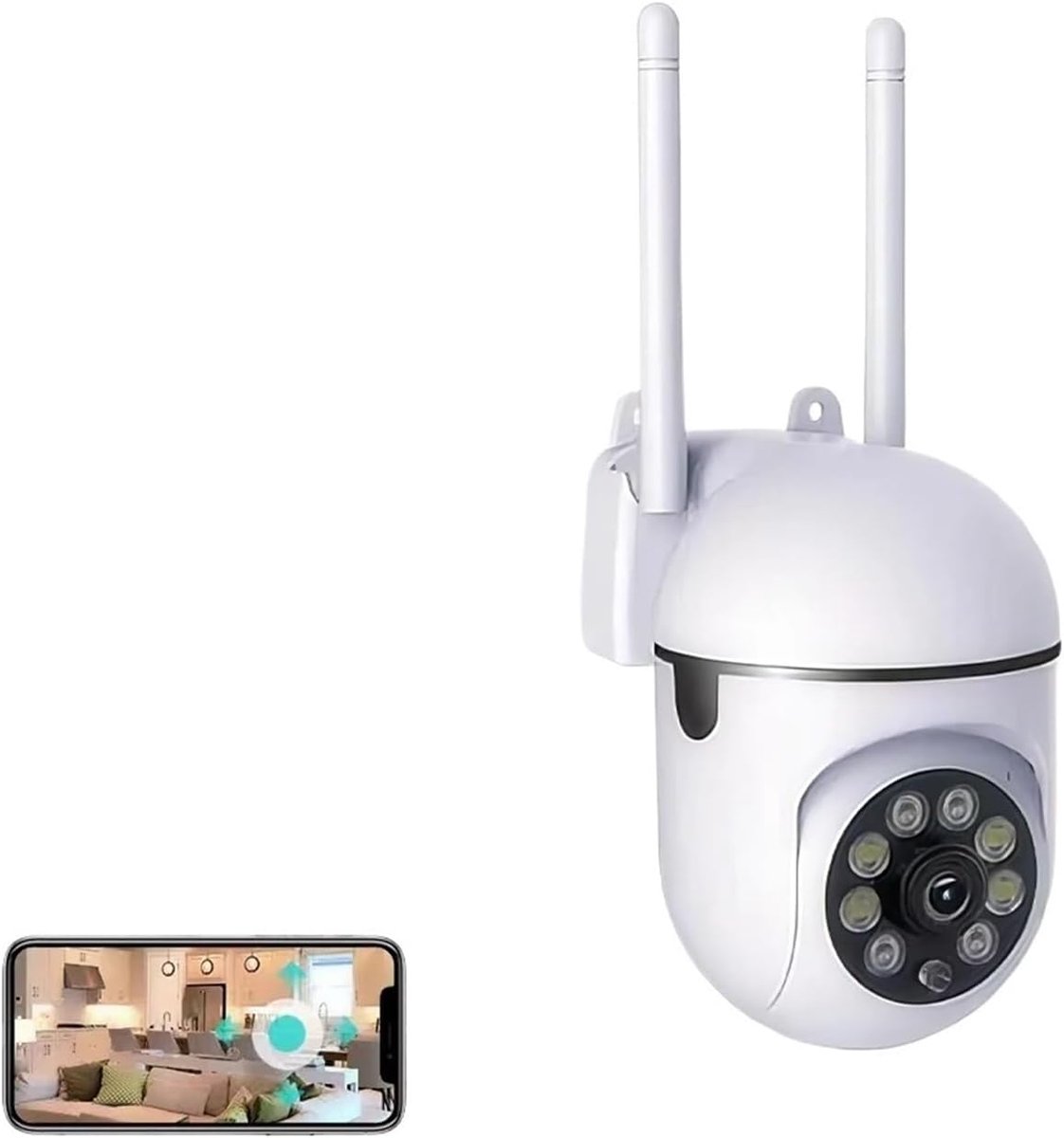 Beveiligingscamera Wifi - Babyfoon Camera - Huis Bewaken - AI Auto Tracking - 2MP HD - Wit
