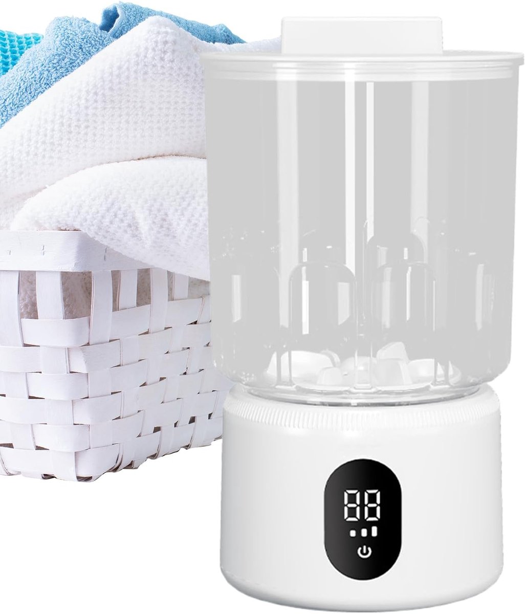 Compacte Wasmachine Mini Wasser Kleine Was Draadloos Werking 1 Liter Wit